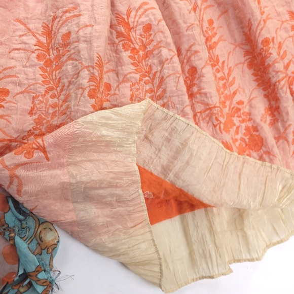 Floral Peach and Orange Dress Onesize - Picture 6 of 8